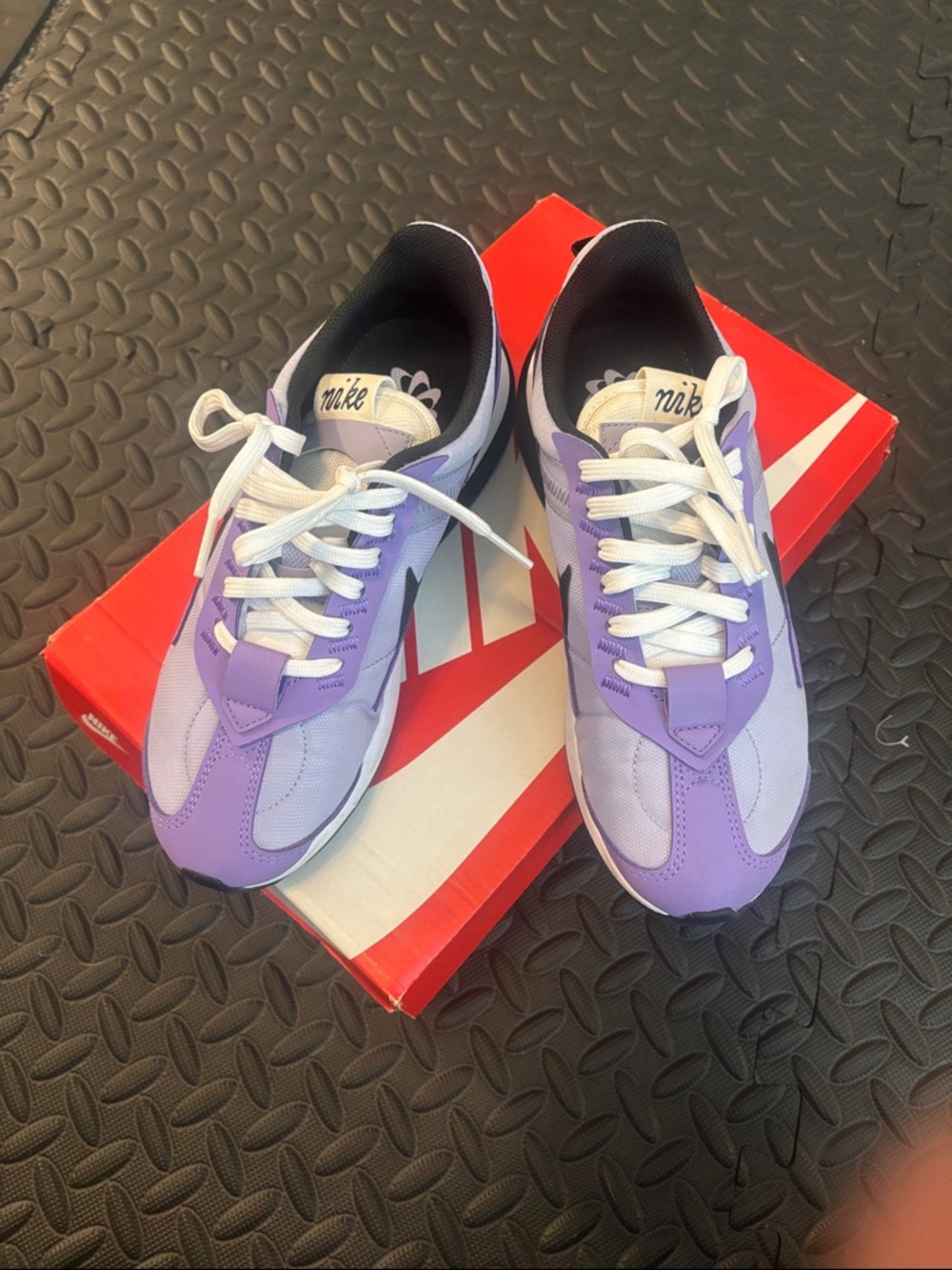 Nike women’s Lavender and black Retro Runner Sneakers